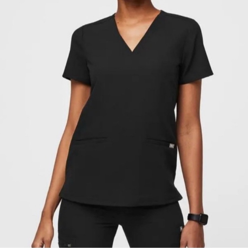 Figs Women's Classic Black Short Sleeve Scrub Top - 1 for $13 or 3 for $30